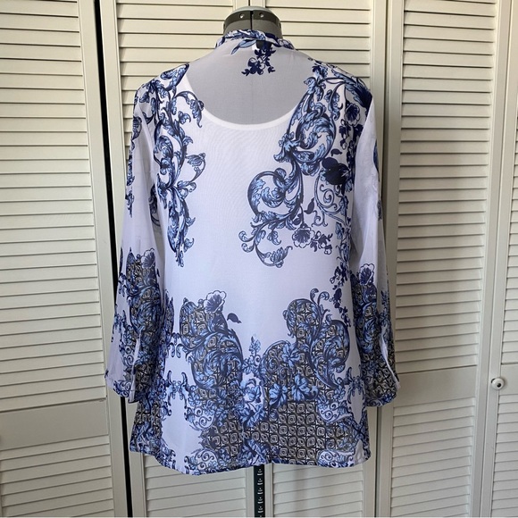 Bellissima sheer patterned blouse L - Picture 2 of 13